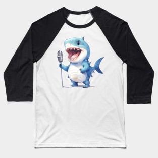 Great White Shark Singing Baseball T-Shirt